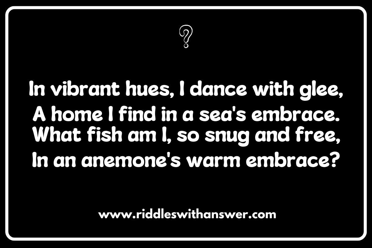 Clownfish Riddles: Friends of the Sea Anemone