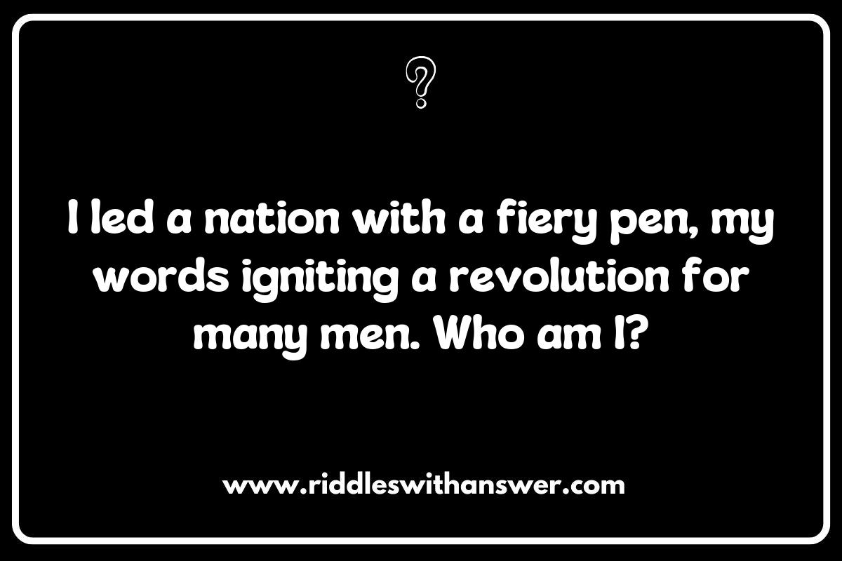Famous Revolutionaries Riddles: Engaging Activities for History Buffs