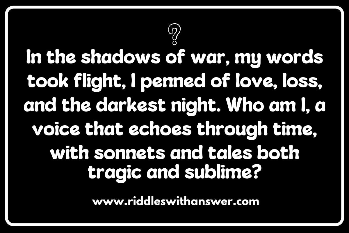 Historical Context: Famous Poets Riddles Rooted in Their Time