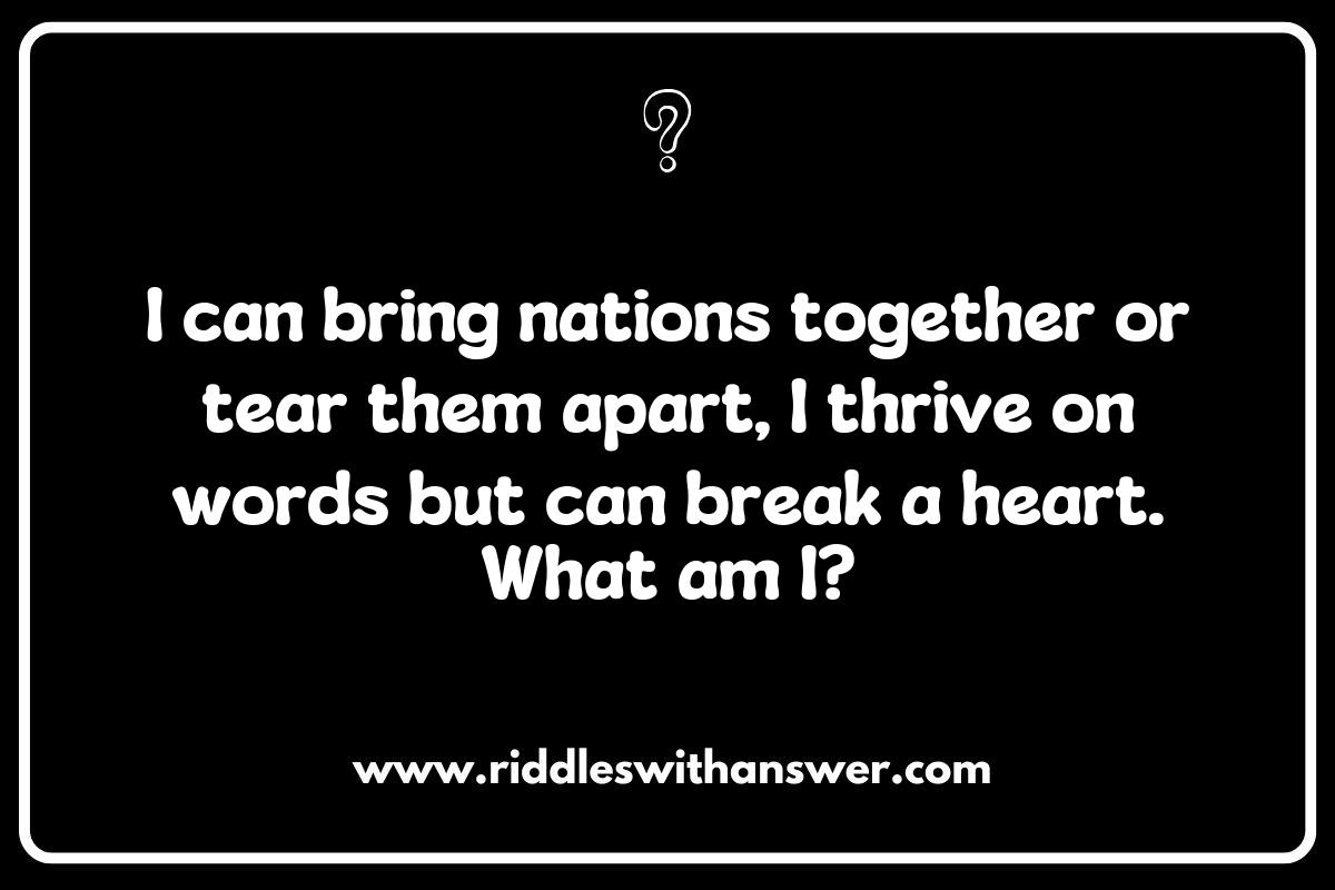 Modern Challenges: Riddles Reflecting the Dilemmas Facing World Leaders