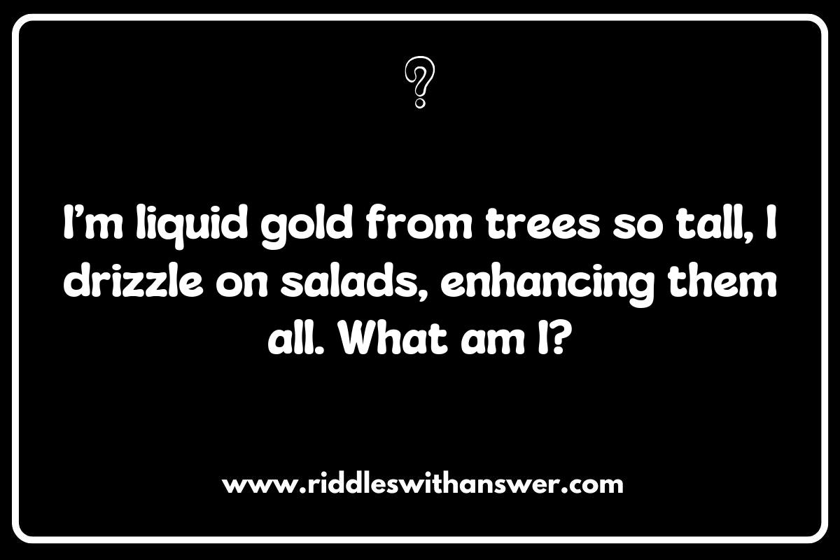 Riddles about Cooking Ingredients: Oils and Their Flavorful Puzzles