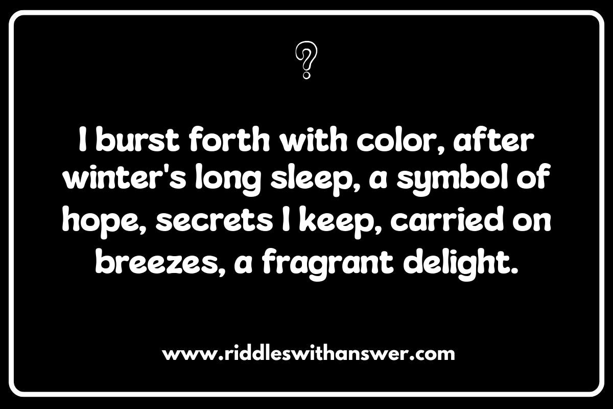 Seasonal Who Am I Riddles: Springtime Edition